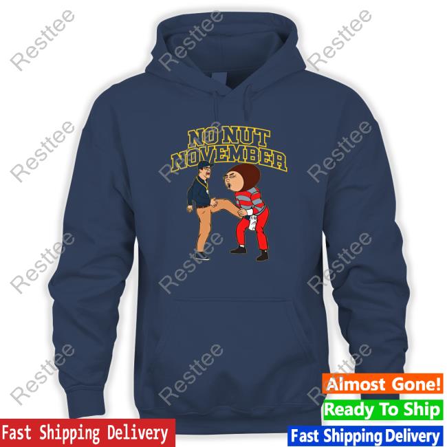 Official Barstool Sports Store Michigan Football No Nut November Sweatshirt Barstool Blue