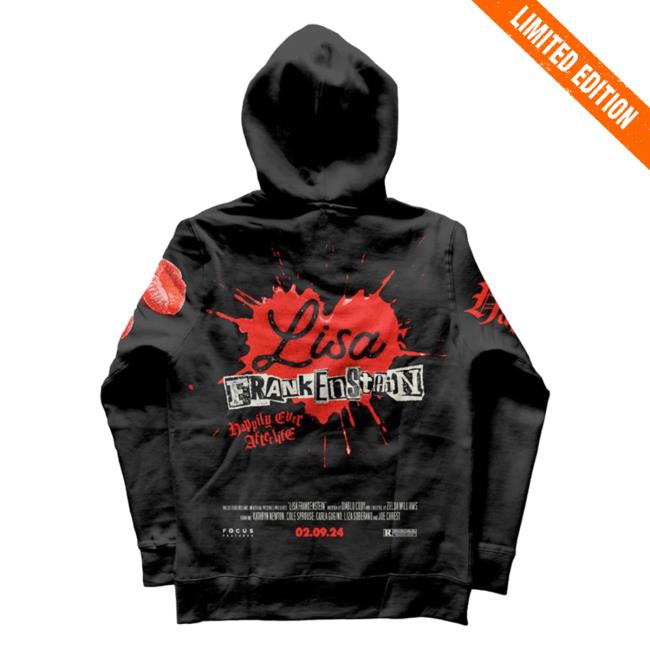 Official Nbc Merch Store Shop Lisa Frankenstein Hearts & Kisses Premium Attractive Hoodie