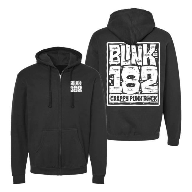 Official Blink 182 Merch Store Wall Zip Sweater Black / White Blink182 Shop