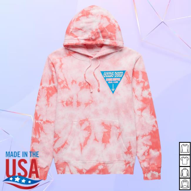 Chad And Jt Merch Going Deep Coral Tie-Dye Crewneck Sweatshirt