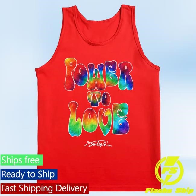 Jimi Hendrix Power to Love Tie-Dye Fill Red Tank T Shirt