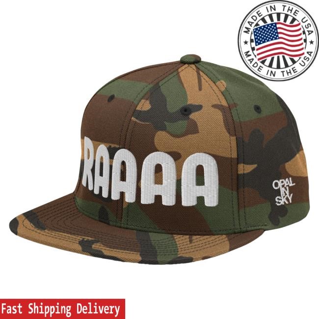 Official Opal In Sky "Raaaa" Snapback Green Camo Hat Opal In Sky "Raaaa" Snapback Green Camo Hat