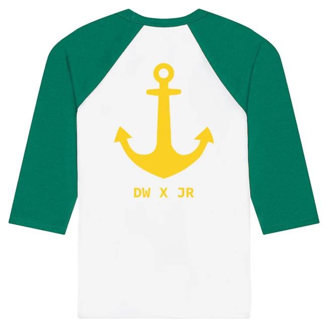 Official Duke and Winston Salty Bulldog Baseball Long Sleeve Tshirt (White/Kelly Green)