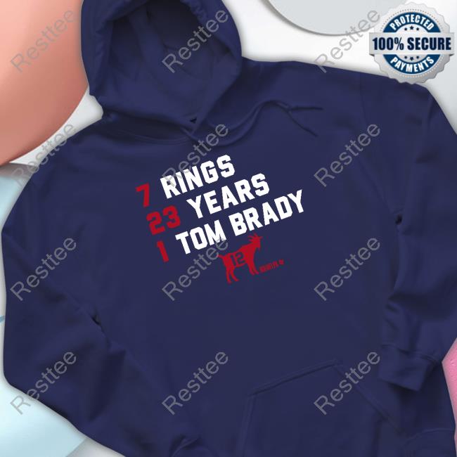 Breakingt Merch 7 Rings 23 Years 1 Tom Brady Goat List 2023 Sweatshirt Breakingt Merch 7 Rings 23 Years 1 Tom Brady Goat List 2023 Tee