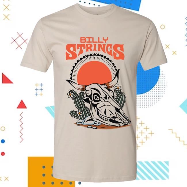 Official Billy Strings Merch Store Europe Fall 2023 Sun Skull Tee Shirt