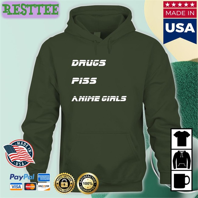 Drugs Piss Anime Girls Shirt Navy