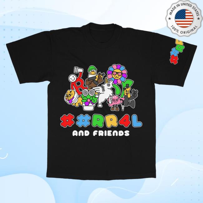 Official Really Rich Merch Rr4l & Frriends Top Shirt Black ReallyRich Clothing