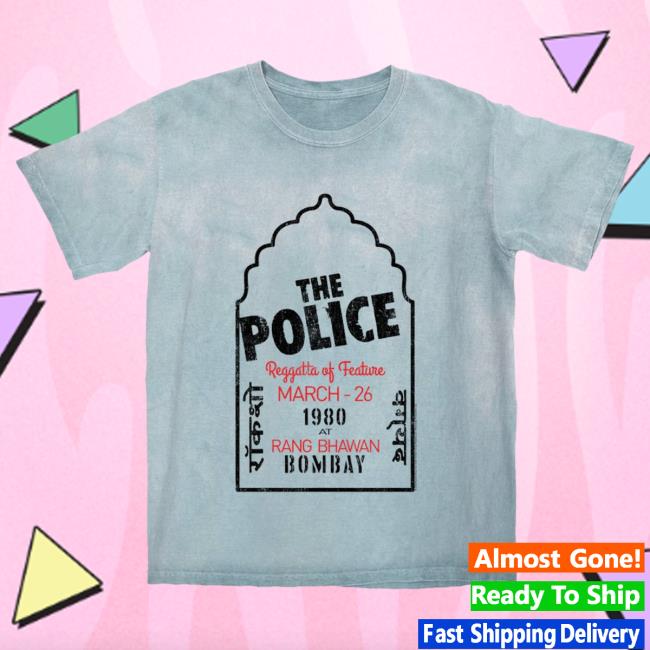 Official Merch Bar The Police Band Bombay 1980 Concert Color Blast Shirts MerchBar ThePolice