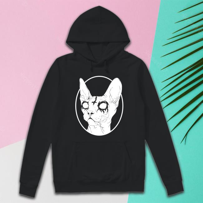 Black Metal Sphynx Cat Hoodie