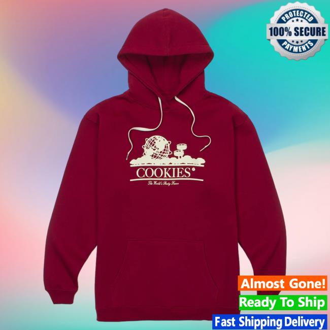 Official Cookies Merch Store World's Party Favor Pull Over Hoodie Burgundy