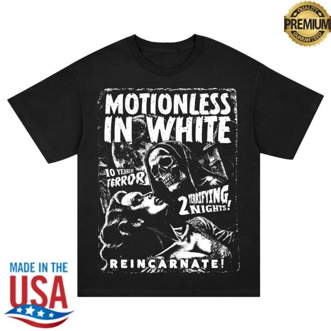 Official Miwmerch Motionless In White 10 Years Of Terror Tee (Black) Miw Merch Store