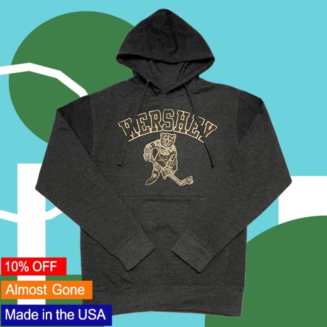 Official Hershey Bears Merch Store Hershey Bears Skating Bear Charcoal Crew neck Sweatshirt Hersheybears