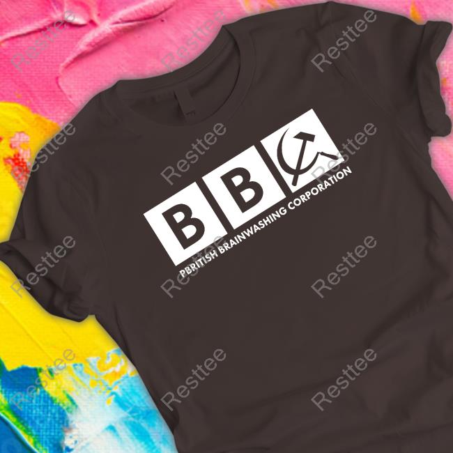 Bbc Pbritish Brainwashing Corporation Tee Official Paul Golding Bbc Pbritish Brainwashing Corporation Shirt Hammer And Sickle Icon