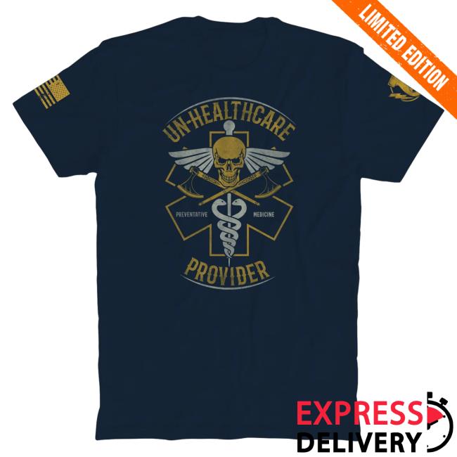 Official The Fat Electrician Merch Bunker Branding The Fat Electrician Un-Healthcare Provider Tee Shirt Navy BunkerBranding
