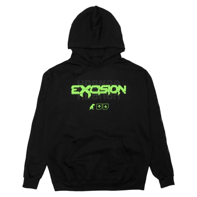 Official Excision Merch .Exe Hooded Sweatshirt (Black/Green) Official Excision Merch .Exe Crewneck (Black/Green)