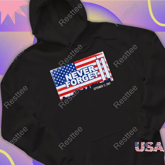 911 Memorial Never Forget Flag Tee