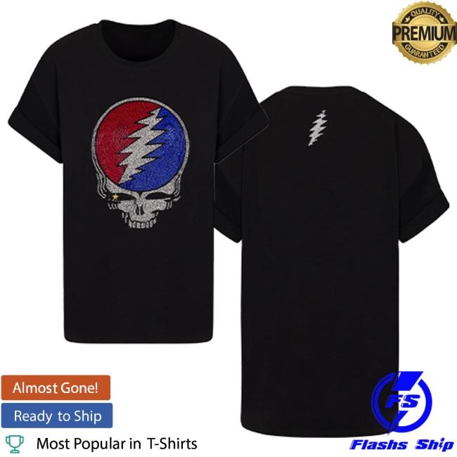 Store.Dead.Net Meghan Fabulous Grateful Dead Rhinestone Stealie Relaxed Tee Shirt