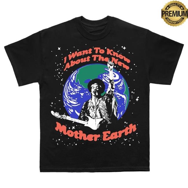 Official Jimi Hendrix Merch Store Jimi Hendrix Mother Earth Black T Shirt