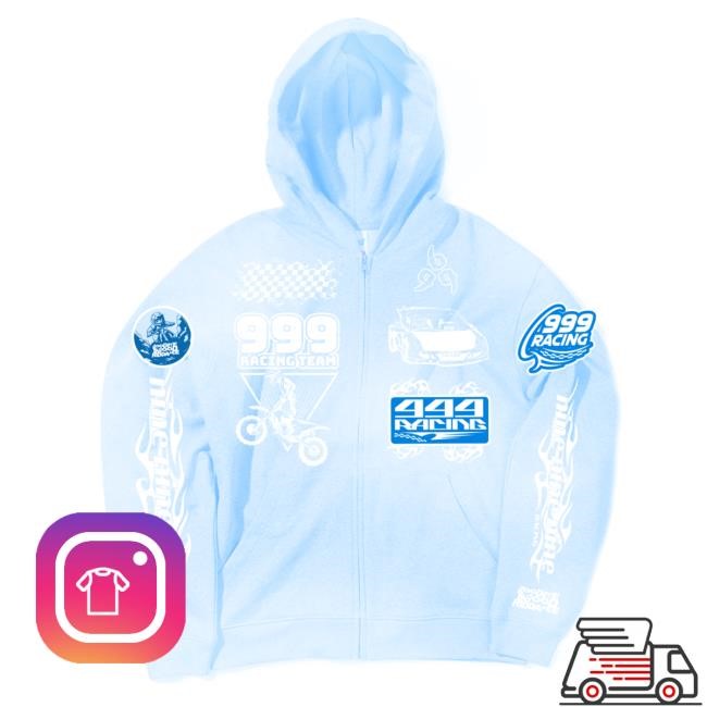 Official Juice Wrld | 999 Club Merch Shop | Goodbye Sky Race Zip Huppari | 999Club Clothing Apparel