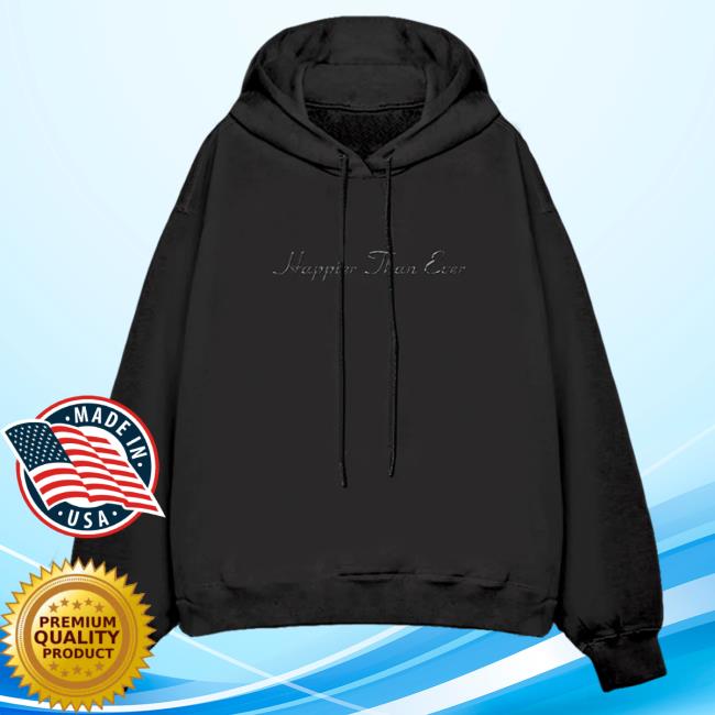 Official Interscope Records Billie Eilish Merch Store Billie Black Happier Than Ever Popover Sweatshirt Billie Eilish Apparel Clothing Shop