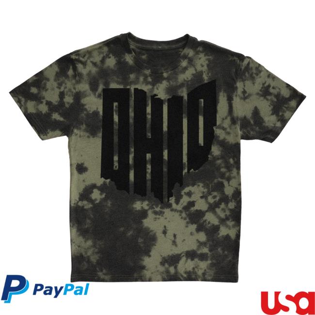Ohio Clothing Merch Apparel Ohio Heather Military Green Tie Dye Shirt New Black Tie-Dye Ohioclothing