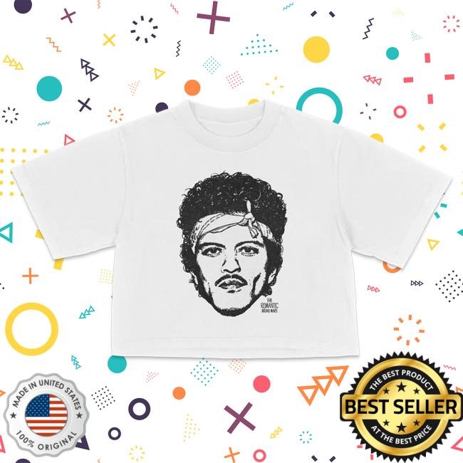 Streetwear Print Bruno Mars The Romantic Art Cropped Tee - White