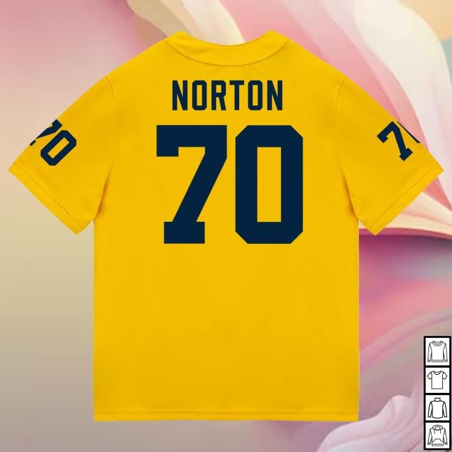 Michigan Wolverines #70 Brady Norton Student Athlete Maize Football Jersey Hot Shirt The M Den Shop Official