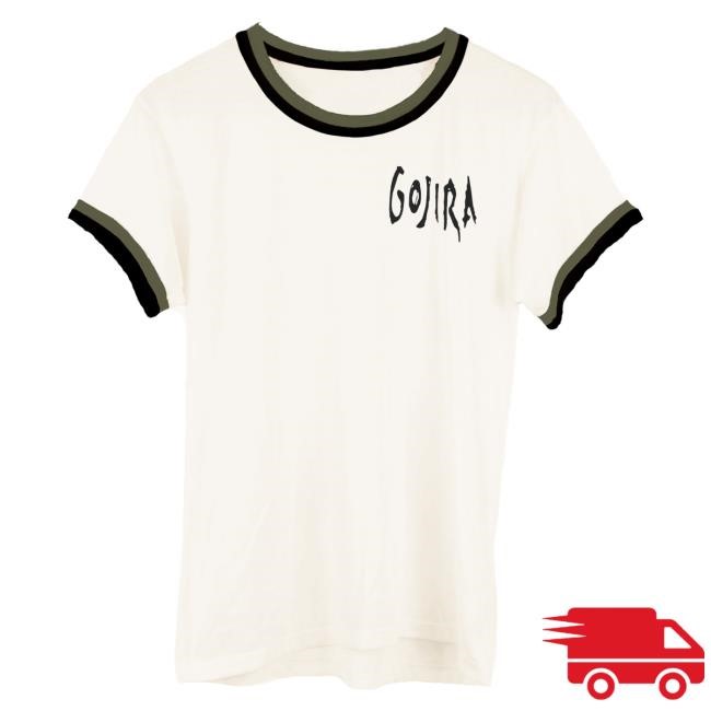 Official Gojira Merch Double Trouble Logo Ringer Tshirt Gojira Apparel Clothing