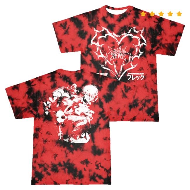 Official Machine Girl Merch Shop Machine Girl Super Freq Crystal Wash T Shirt (Red) MachineGirl
