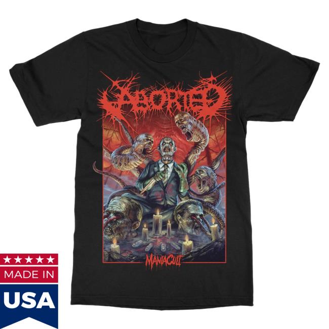 Official Indie Merch Store Shop Aborted "Maniacult" Hot Shirt IndieMerchStore