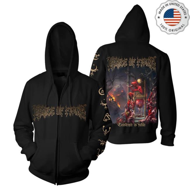 Official Night Shift Merch Indie Merch Store Cradle Of Filth - Existence Is Futile Zip-Up Crew NightShiftMerch IndieMerchStore
