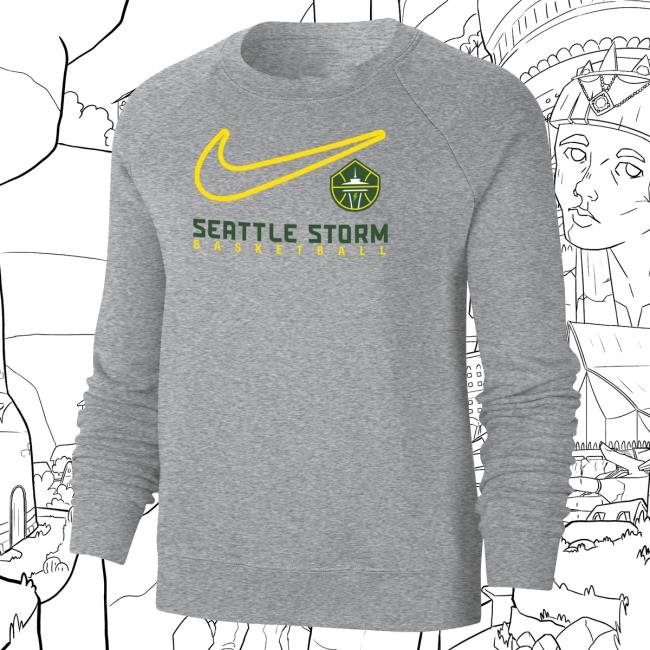 Official Seattle Storm Merch Store Seattle Storm Swoosh Ball Sweaters