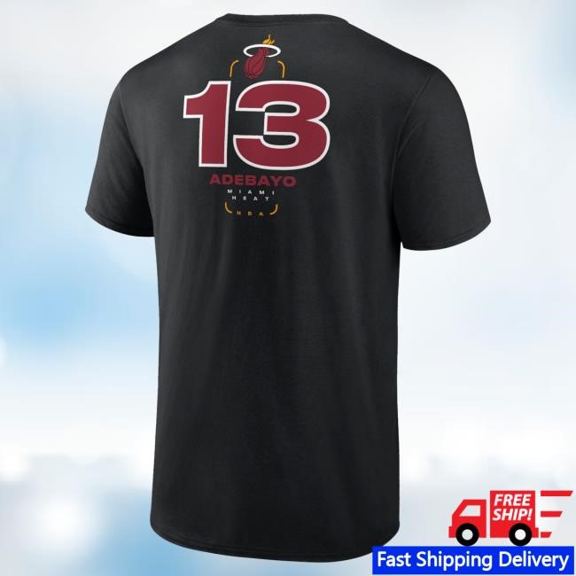 Bam Adebayo NBA Basketball Miami Heat Name Number Artwork Tee