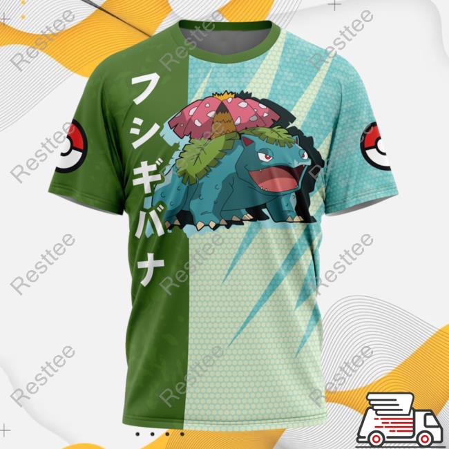 Official Anime Ape Clothing Venusaur Attack Pokemon Tee Shirt Animeape