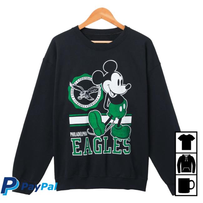 Official Junk Food Apparel Clothing Store Shop Junkfoodclothing Philadelphia Eagles Footbal Logo Mickey Mouse Pull Over Hoodie