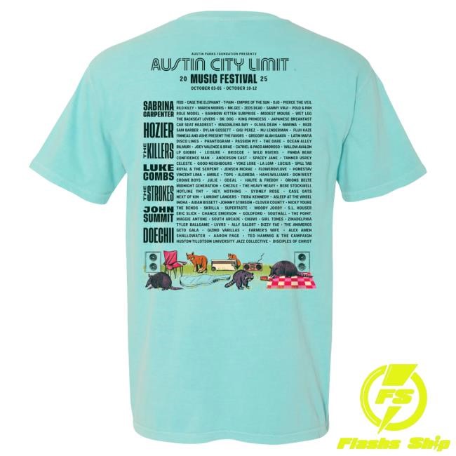 Acl Merch 2025 Critter Picnic Lineup T Shirt Austin City Limits Music Festival