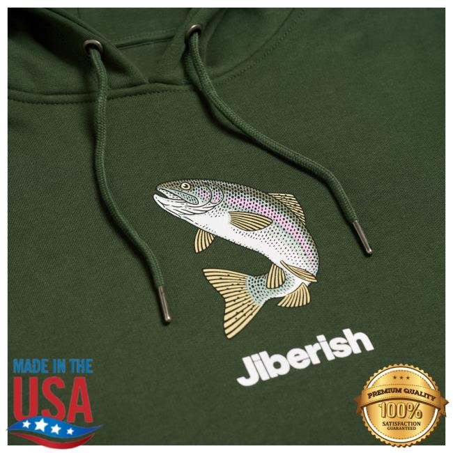 Official Jiberish Catch & Release Hoody Ivy Official Jiberish Catch & Release Hooded Sweatshirt Ivy