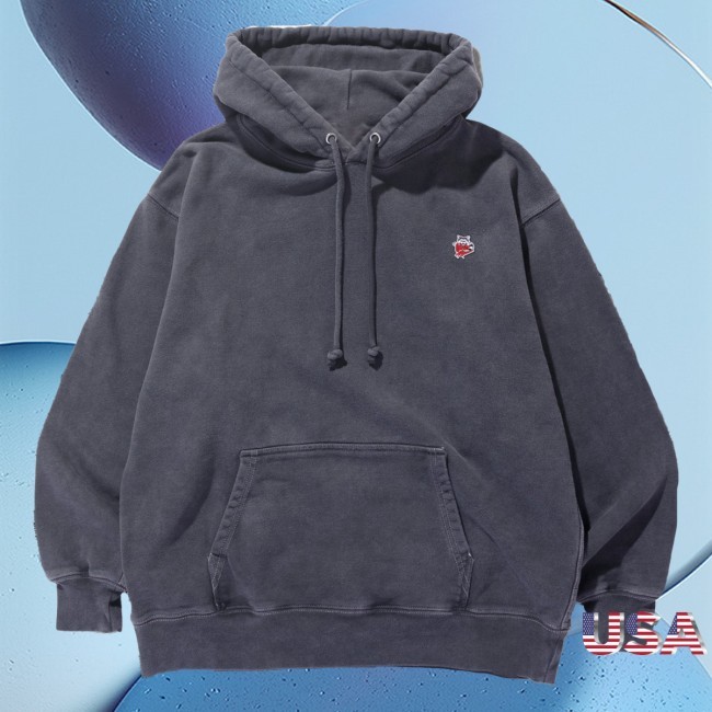 Washed Effect Raccoon One Point Hoodie