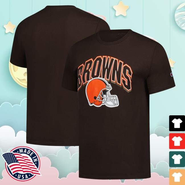 Official Men's Champion Brown Cleveland Browns Football Tee