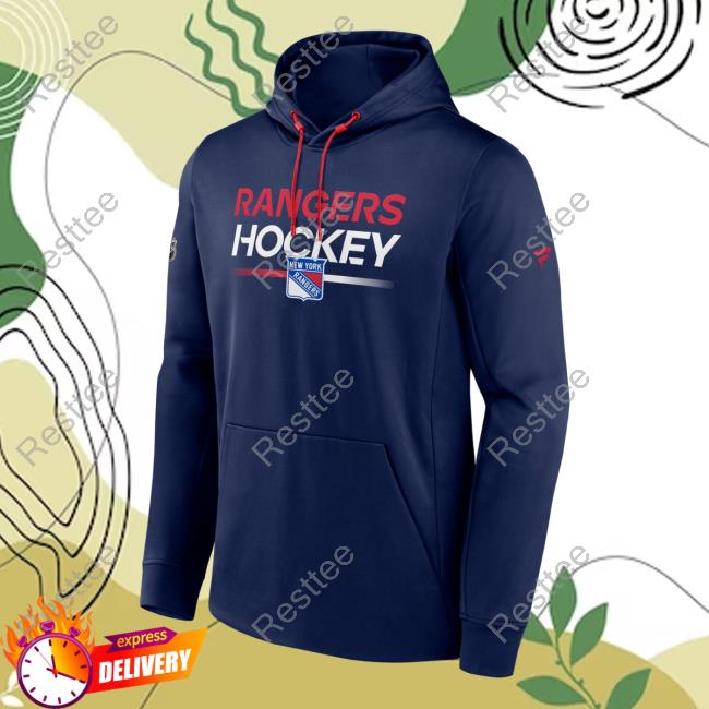 New York Rangers Fanatics Branded Authentic Pro Pullover Hoodie - Navy
