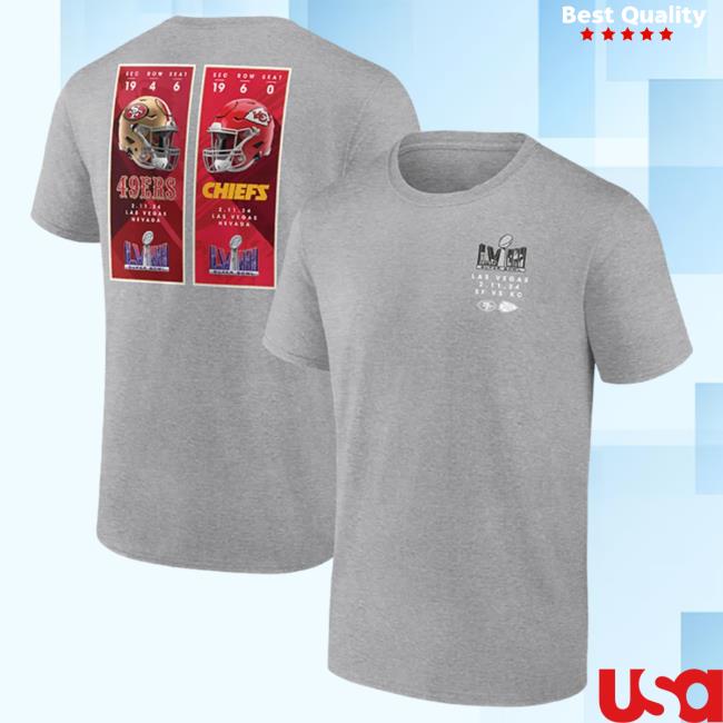 Official Rally House Merch Store RallyHouse Grey 2023 Super Bowl Matchup Ticket Sales Short Sleeve New Shirt Rally House Apparel Clothing Shop