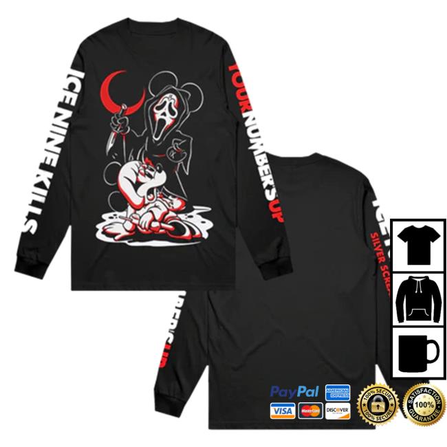Official Ink Merch Store Ice Nine Kills Silver Scream Con Your Numbers Up Long Sleeve New Shirt IceNineKills