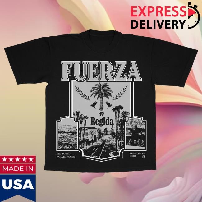Official Fuerza Regida Merch Barrio - Black S/S Shirt