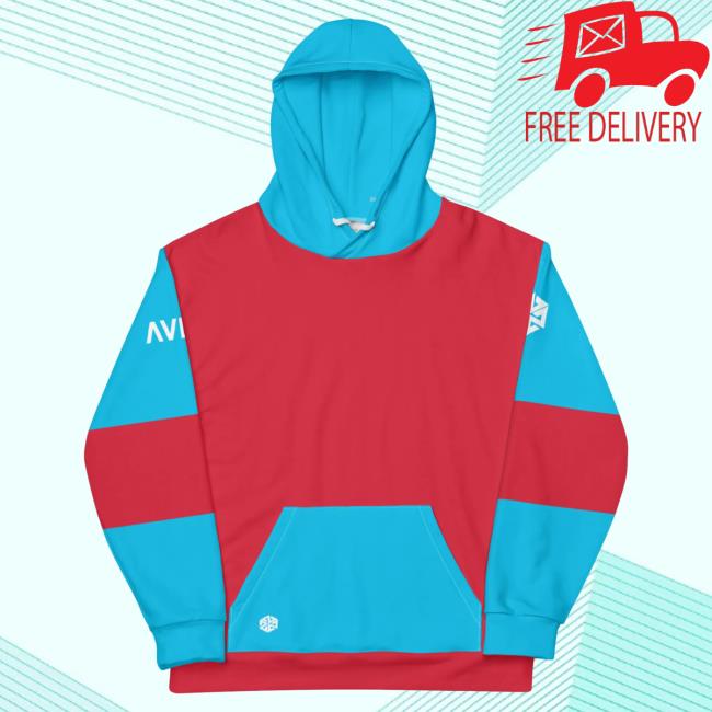 Official Avalon7 Zenith Tech Hoodie Unisex Hoodie - Red And Blue