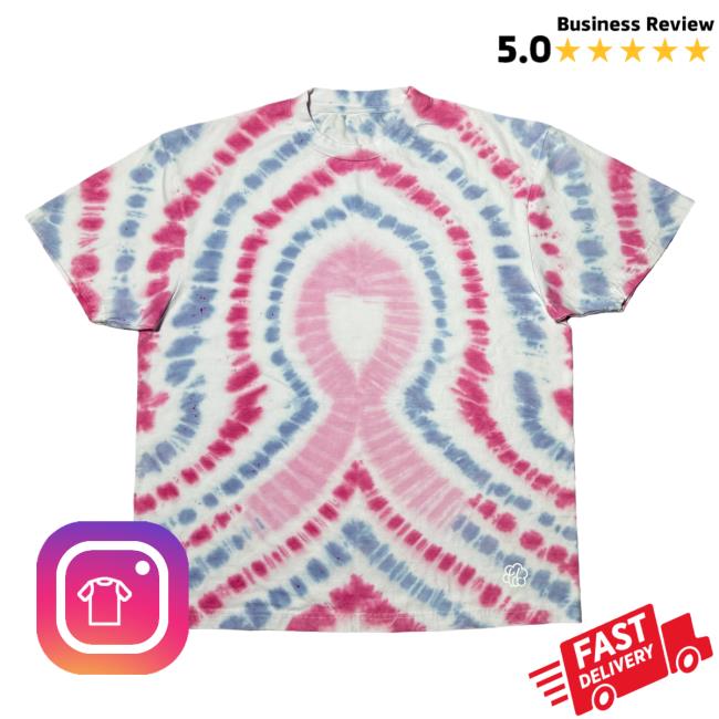 The Tie Dye Company Breast Cancer Ribbon Tie Dye Top Shirt