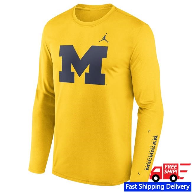Michigan Wolverines Jordan Brand Basketball Legend Courtside Maize Long Sleeve Shirt The M Den Shop Michigan Wolverines Jordan Brand Basketball Legend Courtside Maize Long Sleeve Hot Shirt The M Den Shop