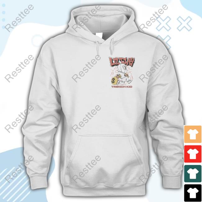 Official Lil Tjay Merch Cartoon Trench Kid White Hoodie