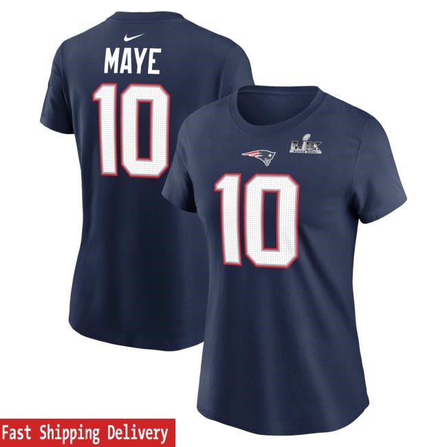 Navy Super Bowl Bound Drake Maye NFL Football NFL Patriots Super Bowl LX Patch Women's NFL Football NFL Patriots Gear