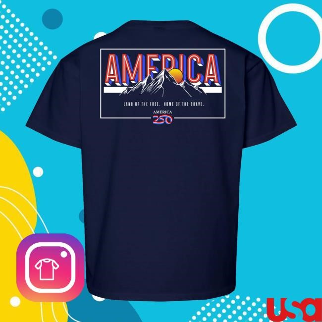 Official America250 Land Of The Free Home Of The Brave Youth T-Shirt Gear Classic Land Of The Free Home Of The Brave Youth T-Shirt America250 Youth