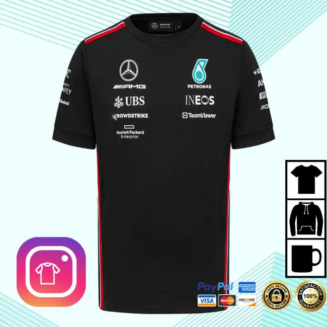 Official Lewis Hamilton George Russell Mercedes AMG F1 2023 Team Driver Tee